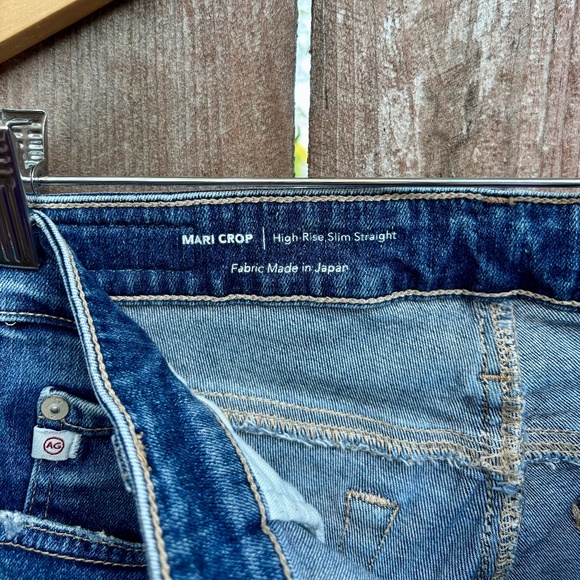 AG ADRIANO GOLDSCHMIED Mari Crop High-Rise Slim Straight Jean Raw Hem 28R - Picture 7 of 9
